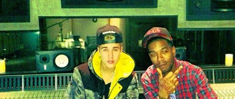 Justin Bieber in de studio met Kid Cudi
