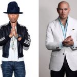 Pitbull en Pharrell op Hollywood Walk Of Fame