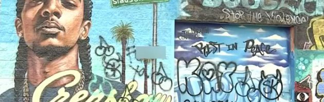 Kunstwerk Nipsey Hussle beklad door tiener
