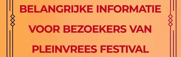 Pleinvrees Festival 2019 afgelast